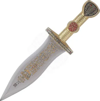 Replika zbraně Marto Římská dýka Pugio, zlacená