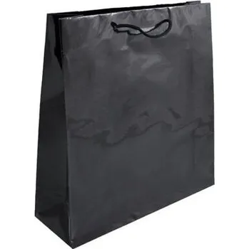 Papírová taška černá Milano 360x120x400 mm LESKLÁ laminace