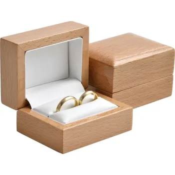 Dárková krabička JK Luxusní dřevěná krabička na snubní prsteny, náušnice, manžetové knoflíčky EU-3/A20