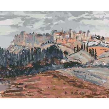 Hračka Diamondi Diamantové malování - OPEVNĚNÝ HRAD (GEORGETTE AGUTTE) Rozměr: 40x50 cm, Rámování: bez rámu a bez vypnutí plátna