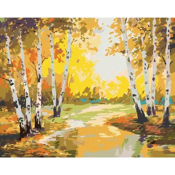 Diamondi Diamantové malování - BŘÍZY A POTŮČEK Rozměr: 40x50 cm, Rámování: bez rámu a bez vypnutí plátna