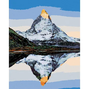 Hračka Diamondi Diamantové malování - HORA MATTERHORN A JEJÍ ODRAZ V JEZEŘE Rozměr: 40x50 cm, Rámování: bez rámu a bez vypnutí plátna