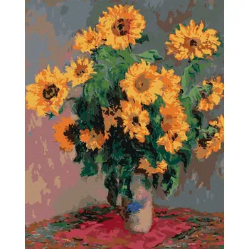 Hračka Diamondi Diamantové malování - SLUNEČNICE (CLAUDE MONET) Rozměr: 40x50 cm, Rámování: bez rámu a bez vypnutí plátna