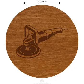 Podtácek WoodenPuzzle.cz Kulatý dřevěný podtácek s motivem - Bruska Počet: sada 6 ks