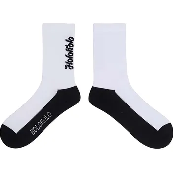 Pánské ponožky HOLOKOLO Cyklistické ponožky klasické - LINEAL - bílá/černá