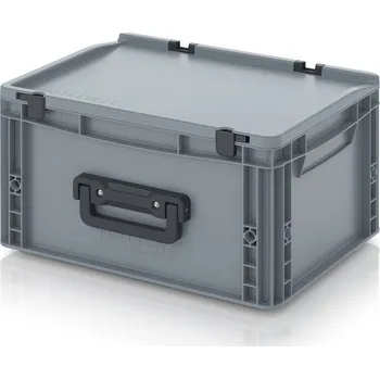 paleta Euro přepravky kufry 2GL 40 x 30 x 23,5 cm, zavřená - Stříbrošedá - materiál: PP - ED 43/22 HG 2GL