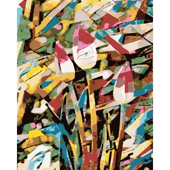 Hračka Diamondi Diamantové malování - ABSTRAKTNÍ TULIPÁNY Rozměr: 40x50 cm, Rámování: bez rámu a bez vypnutí plátna