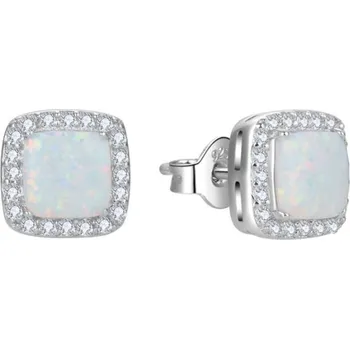 Náušnice Stříbrné opálové náušnice se zirkony