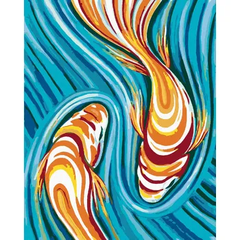 Diamondi Diamantové malování - RYBKY UKRYTÉ V MALBĚ Rozměr: 40x50 cm, Rámování: bez rámu a bez vypnutí plátna