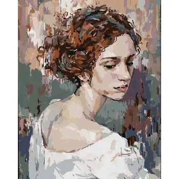 Diamondi Diamantové malování - ZASNĚNÁ ŽENA PORTRÉT Rozměr: 40x50 cm, Rámování: vypnuté plátno na rám