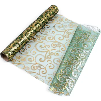 Vánoční / svatební organza s potiskem šíře 36 cm