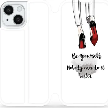 Pouzdro na mobilní telefon Flipové pouzdro Mobiwear - Apple iPhone 15 - M046P Be yourself (Knížkové flip pouzdro, obal, kryt na mobil Apple iPhone 15 - M046P Be yourself, materiál Umělá kůže + TPU - ochrana 360°, stojánek, silikonová vanička, magnetické zavírání)