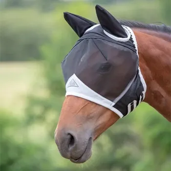 Koňská maska proti hmyzu Maska proti mouchám Shires Fine Mesh Černá Pony