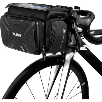 Horské kolo Vodotěsná brašna na řídítka s kapsou na mobil - Černá, 4 litry