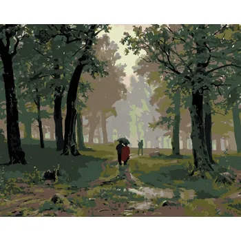 Hračka Diamondi Diamantové malování - DÉŠŤ V DUBOVÉM LESE (IVAN SHISHKIN) Rozměr: 40x50 cm, Rámování: vypnuté plátno na rám