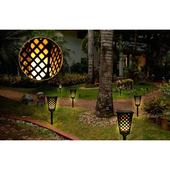 Zahradní dekorace HIT! Solární lucerna - zahradní pochodeň s imitací plamene