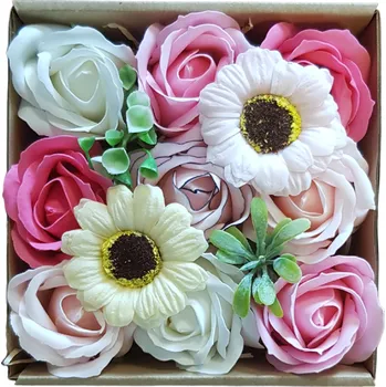 Mýdlo made by ANTEROS Dekorace Mýdlové květy White Pink mix v dárkovém boxu