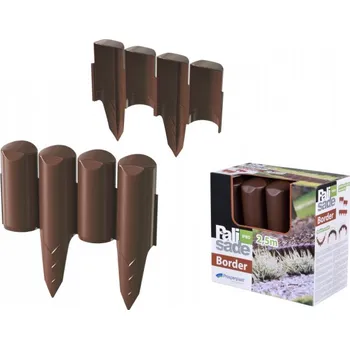 Zahradní obrubník NG 49129 Palisáda IPBO-BROWN plastová hnědá 2,5x0,13m 10ks 130x247x232