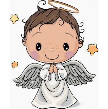 Hračka Diamondi Diamantové malování - DĚTSKÝ ANDĚL Rozměr: 40x50 cm, Rámování: bez rámu a bez vypnutí plátna