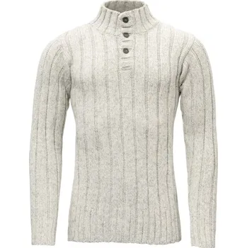 Pánský svetr Devold Vlněný svetr se stojáčkem Nansen Wool Button Neck - Grey Melange Velikost: XXL