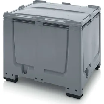 paleta Big boxy včetně víka s panty 120 x 100 x 114 cm, 4 nohy - Stříbrošedá - materiál: 1 A nový materiál HD-PE - MBG 1210 SA