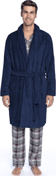 GUASCH Pánský župan JACOB, Tmavě modrá, 290 g / m², Polyester 100%, Dlouhý rukáv - vel. XL