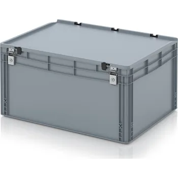 paleta Uzavíratelné eurokontejnery 80 x 60 x 43,5 cm - Stříbrošedá - materiál: PP - ED 86/42 HG 2S