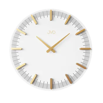 Hodiny JVD Designové minimalistické bílé hodiny JVD HC401.1 (hodiny o průměru 400mm)