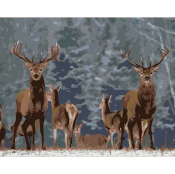 Diamondi Diamantové malování - UŠLECHTILÍ JELENI Rozměr: 40x50 cm, Rámování: vypnuté plátno na rám