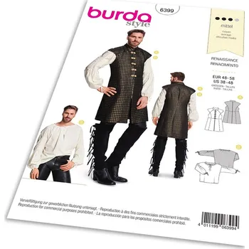 Střih Burda 6399 - Pánský renesanční kostým