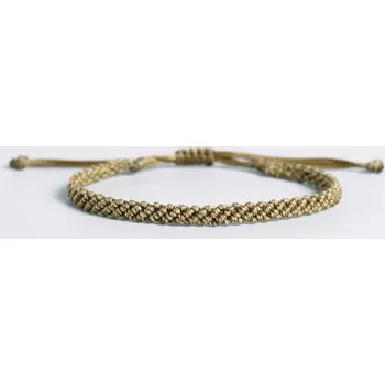 Náramek Pletený macrame náramek - KHAKI