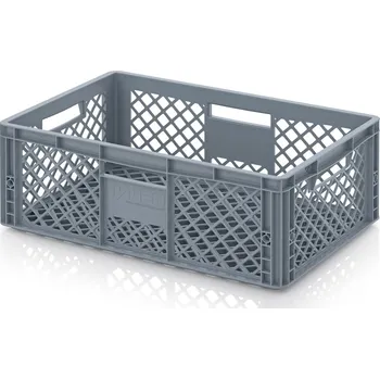 Euro přepravky přerušované 60 x 40 x 22 cm - Stříbrošedá - materiál: PP - EO 64/22