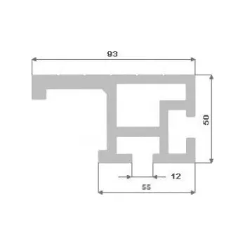 Stavební profil Al profil - Pravítko 93x50 elox