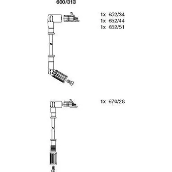 Zapalovací kabel Sada kabelů pro zapalování, , 7745367, BREMI, 600/313