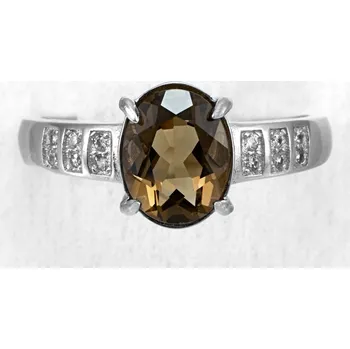 Prsten Stříbrný prsten (Ag 925/1000) s broušenou záhnědou QAA, vel. kamene cca 10 x 8 mm (ZA6657R)