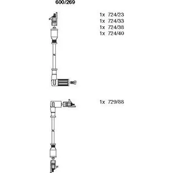 Zapalovací kabel Sada kabelů pro zapalování, , 7677783, BREMI, 600/269