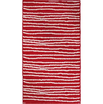 Koberec B-LINE Kusový koberec LOTTO pruhy červená/bílá 67x120