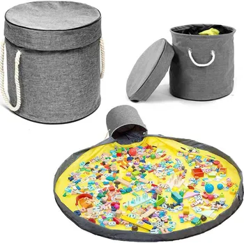 Odpadkový koš Koš na hračky s podložkou DIXI 27 l šedý