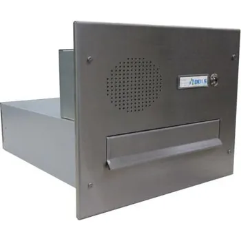 Poštovní schránka DOLS Poštovní schránka B-04 do sloupku + horní elektroschránka s 1x zvonkem a přípravou pro HM - NEREZ