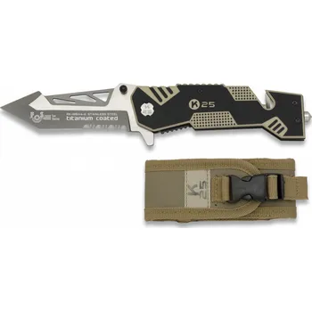 Sport Nůž zavírací K25 Double Rescue G10 - černý-béžový