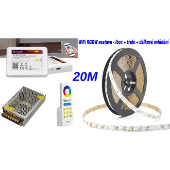 LED páska Ledshopik 20m RGBW WiFi LED sestava | 12W/m | 60LED/m | PROFI | LED 4v1 | - RGBW - STUDENÁ BÍLÁ