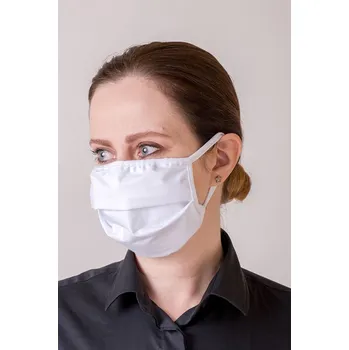 Plynová maska Bavlněná úpletová rouška na ústa a nos dvouvrstvá - bílá