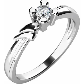 Prsten Zásnubní prsten bílé zlato 585/1000 přírodní diamant 0.082 ct G/SI ZP-10754D velikost 58