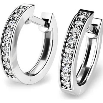 Náušnice Dámské náušnice bílé zlato 585/1000 přírodní diamant 0.180 ct G/SI kruhy 10836-B-DIA