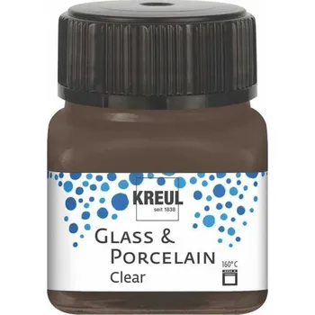 Speciální výtvarná barva Kreul Barva na sklo a porcelán clear 20 ml ESPRESO HNĚDÁ