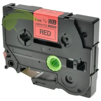 Pásek do tiskárny TONERSYP páska pro Brother TZe-411, 6mm x 8m, černý tisk / červený podklad