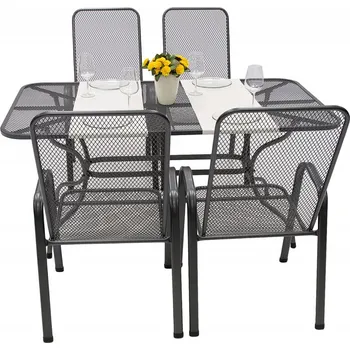 Zahradní sestava DEOKORK Zahradní kovová sestava SANDRA 1+4 stůl 190x105 cm (CT310)