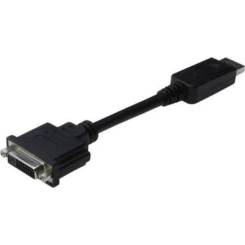 vypínač a zásuvka Digitus AK-340409-001-S DisplayPort / DVI adaptér [1x zástrčka DisplayPort - 1x DVI zásuvka 24+5pólová] černá 15.00 cm
