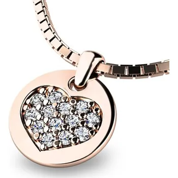 Náhrdelník Dámský přívěsek přírodní diamant 0.156 ct G/SI briliantový 10882-CV-DIA délka řetízku 45 cm