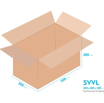 Obalový materiál Kartonové krabice 5VVL - 500x300x300mm - vnitřní 494x294x288mm